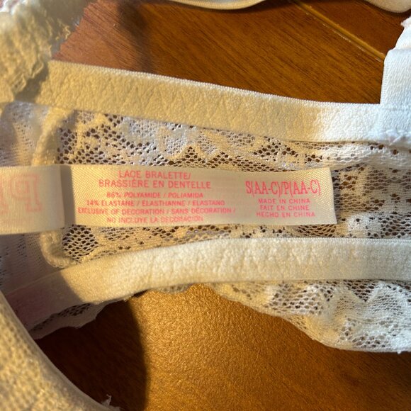 PINK White Lace Push-Up Bralette! - Picture 3 of 6